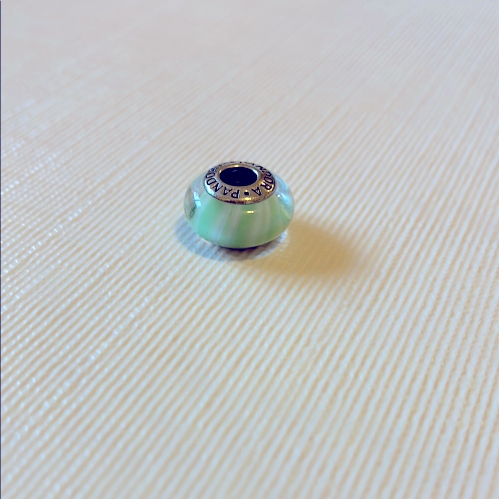 Pandora Silver and Green Charm